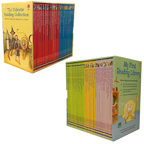 Usborne Reading Collection 90 Books Box Set (My Very First Reading Library 50 Books (Yellow Box), Young Reading Series Collection 40 Books (Green Box))